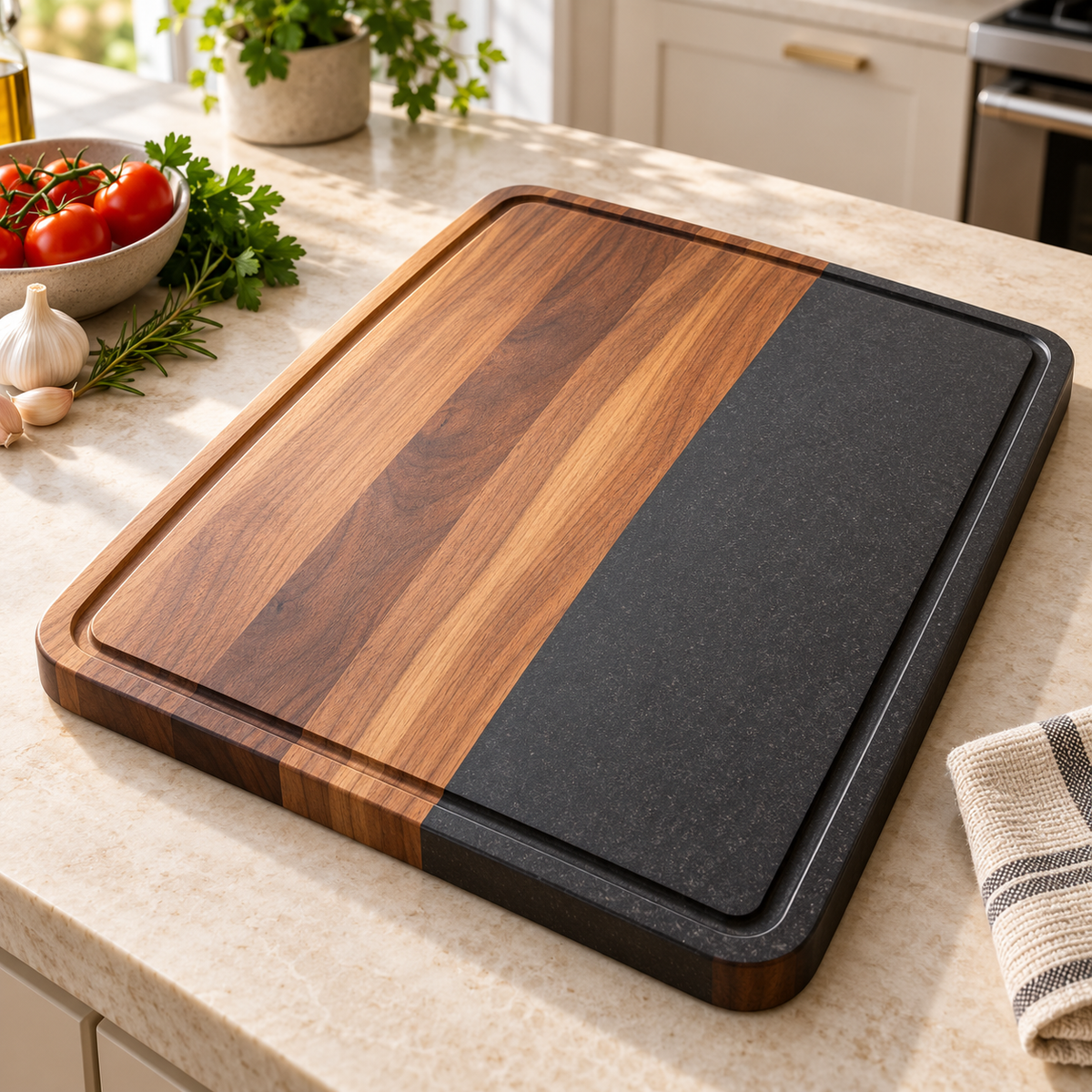 Auramavix™ StoneEdge Double-Sided Cutting Board