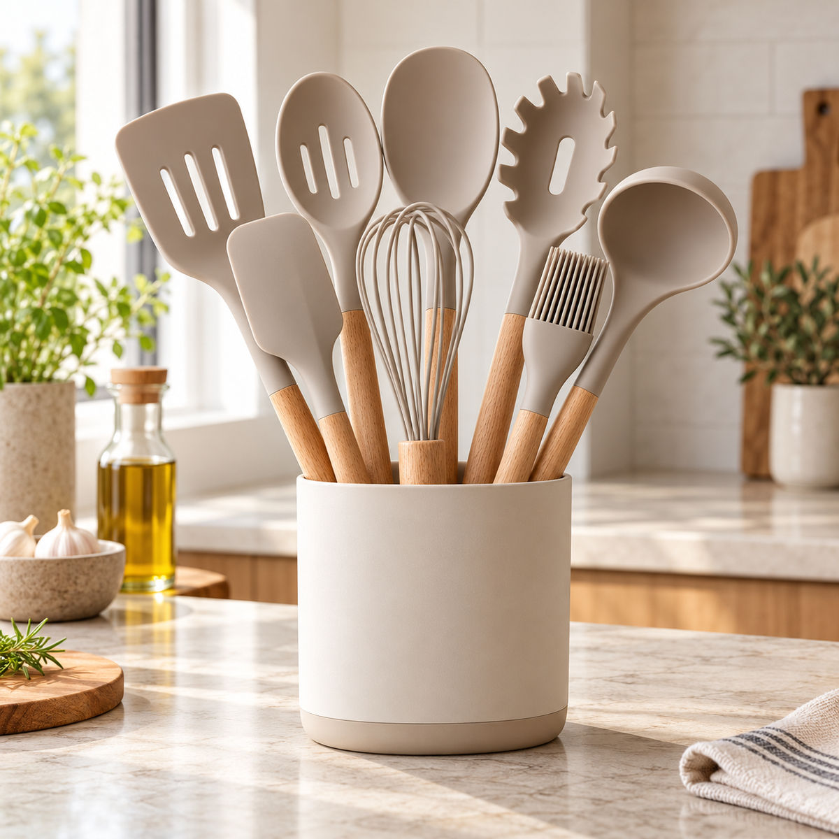 Auramavix™ SoftTouch 8-Piece Silicone Cooking Utensil Set