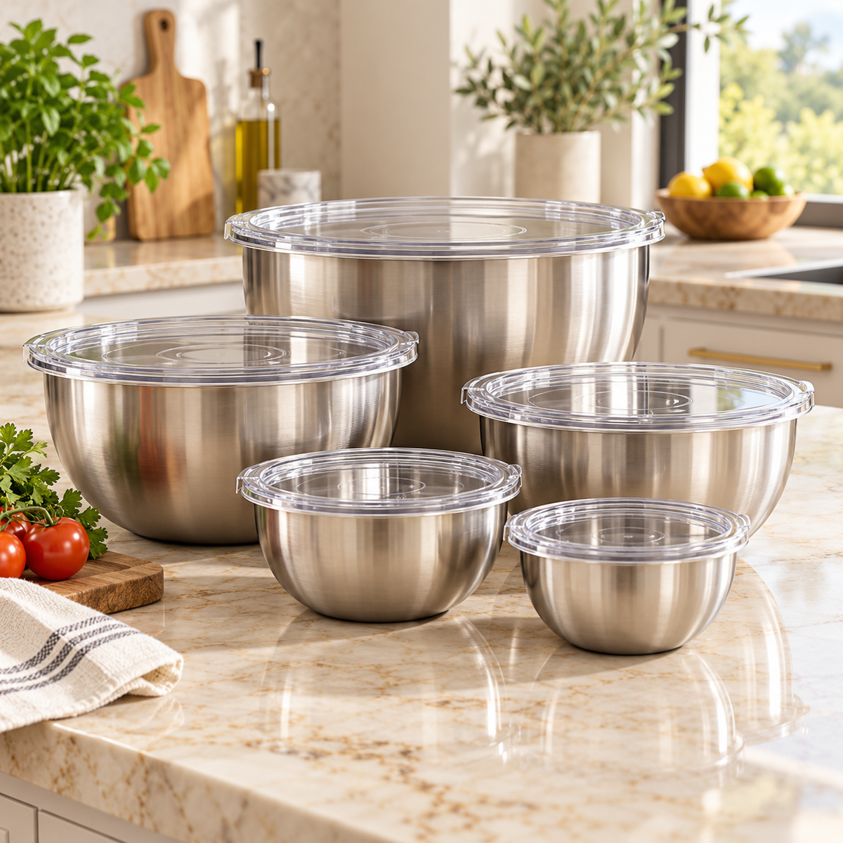 Auramavix™ ServeLine Acacia-Style Salad Serving Set