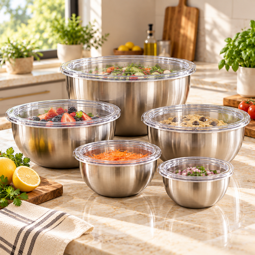 Auramavix™ ServeLine Acacia-Style Salad Serving Set